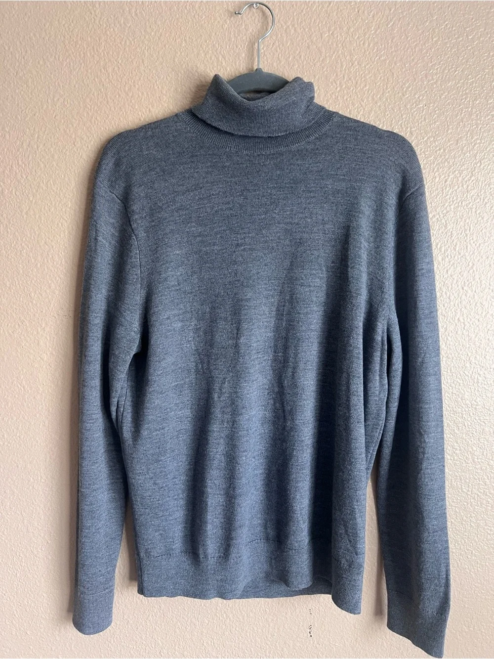 Banana Republic Baruffa Men’s Italian Merino Wool Turtleneck Gray Sweater Sz Med